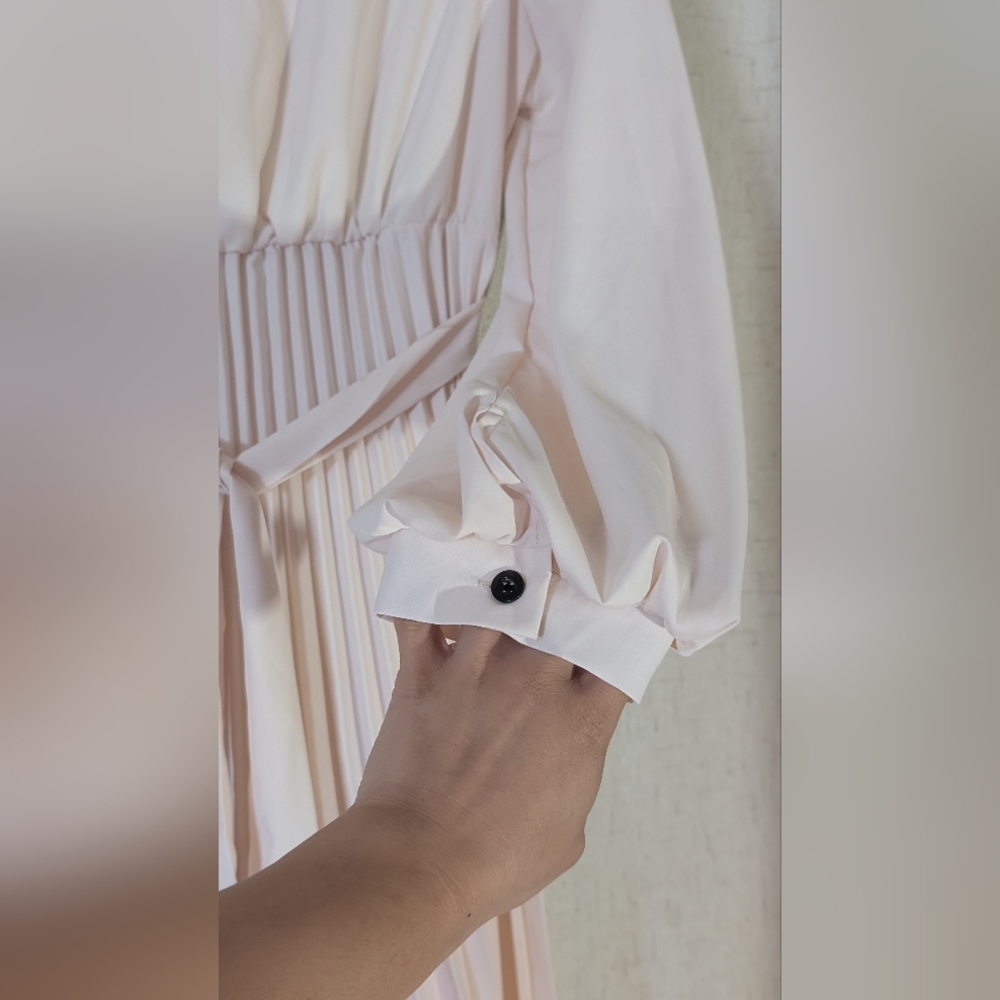 SHEIN Cream Long Sleeve Maxi Dress - Picture 10 of 12